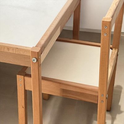Kendin Yap Montessori Çoçuk Çalışma ve Aktivite Masası Takımı Doğal Ahşap