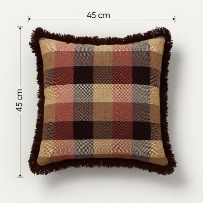 Biguzu Sepya Dekoratif Püsküllü Kırlent 45x45cm