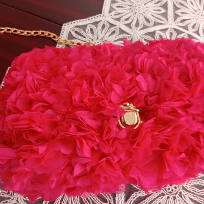 Tulipart Center Zincir Askılı Özel Tasarım Çanta Pembe (small)
