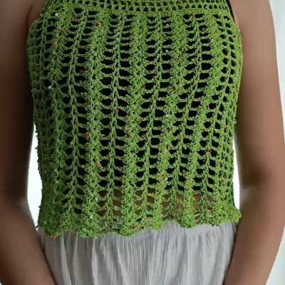 yeşil el örgüsü crop