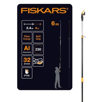 Fiskars UPX86 PowerGearX Teleskopik Yüksek Dal Budama Makası 115012