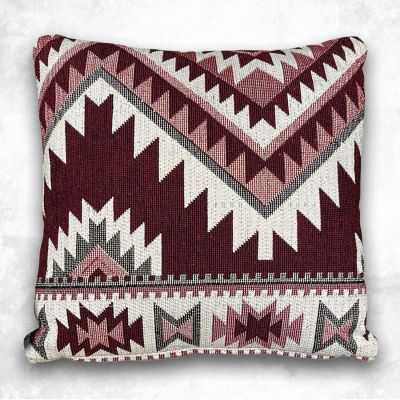 Biguzu Sedir Kilim Desenli Dekoratif Kırlent 45x45cm Bordo