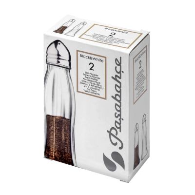 Paşabahçe Black&White Metal Kapaklı Tuzluk Biberlik 2 li 80030