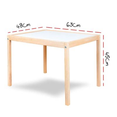 Kendin Yap Montessori Çoçuk Çalışma ve Aktivite Masası Takımı Doğal Ahşap