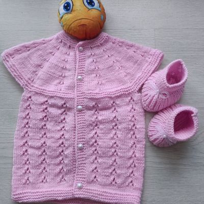 pembe bebek takımı bebek yeleği bebek patiği