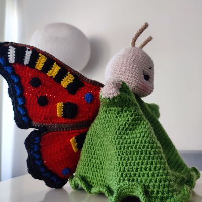 Kelebek El Kuklası Amigurumi Oyuncak