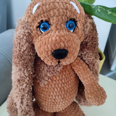 Uzun Kulaklı Köpüş, Amigurumi Köpek Oyuncak, Oyuncak Uyku Arkadaşı