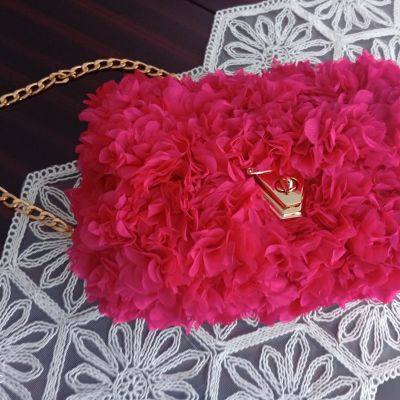 Tulipart Center Zincir Askılı Özel Tasarım Çanta Pembe (small)