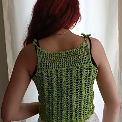 yeşil el örgüsü crop