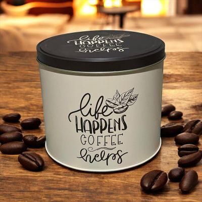 Keramika Life Happens Coffee Helps Özel Teneke Kutulu Kahve Fincanı Takımı 2 kişilik