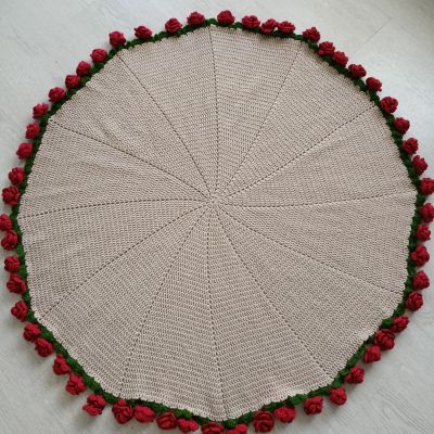 Çiçekli Battaniye, Şal Buket Battaniye, Buket Şal, Örgü Çiçek Buketi