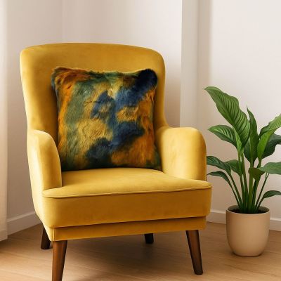 Biguzu Ebruli Dekoratif Peluş Kırlent 45x45cm